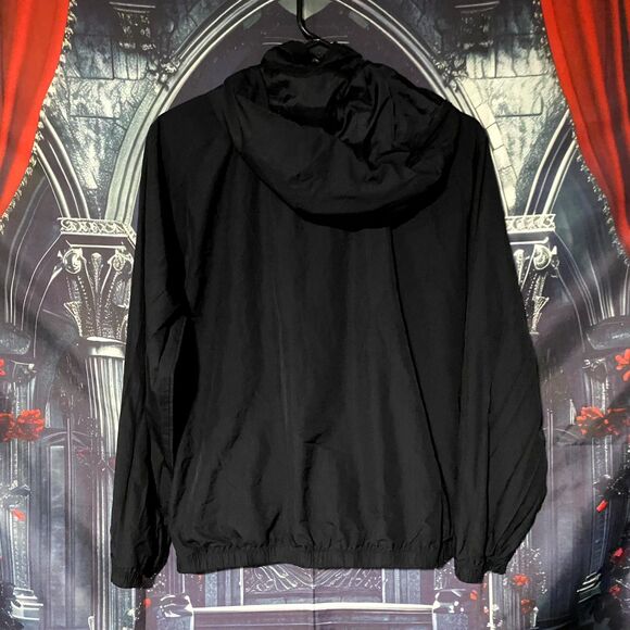 The North Face Windbreaker Jacket Women's L Black Full Zip Hooded Lined Casual - Picture 2 of 6